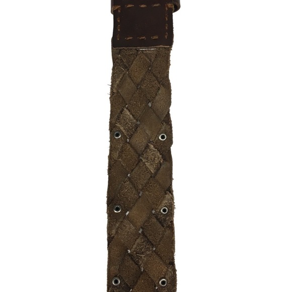 AMERICAN EAGLE Braided Leather Belt Stud Details Western Equestrian Rodeo S/M - Picture 8 of 15